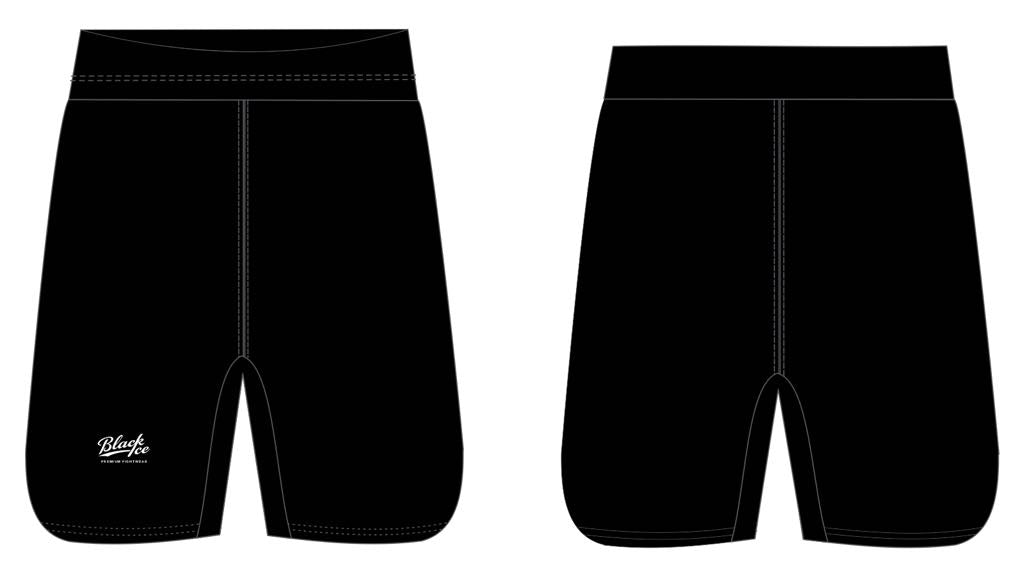 Black Ice Premium No-gi Grappling/Wrestling Shorts - Black and White